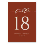 Terracotta Bold Minimalist Script Weddenschap Kaart (Achterkant)