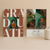 Terracotta Bold Modern Classic Photo Afstuderen Kaart