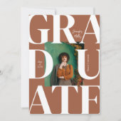 Terracotta Bold Modern Classic Photo Afstuderen Kaart (Voorkant)