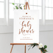 Terracotta Bold Script Baby shower Welkom Poster