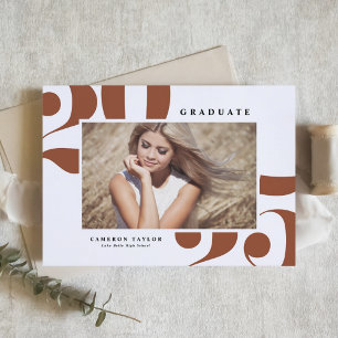 Terracotta Bold Typography 2023 Photo Afstuderen Kaart