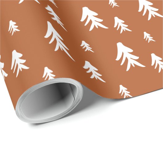 terracotta bomen illustreren het kerstpatroon cadeaupapier (Rol Hoek)