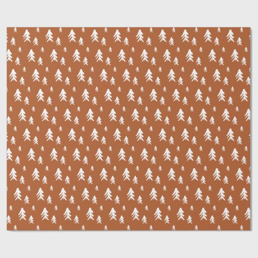 terracotta bomen illustreren het kerstpatroon cadeaupapier (Vlak)