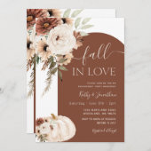 Terracotta boog bloemige pompoen Boho Herfst in li Kaart (Voorkant / Achterkant)