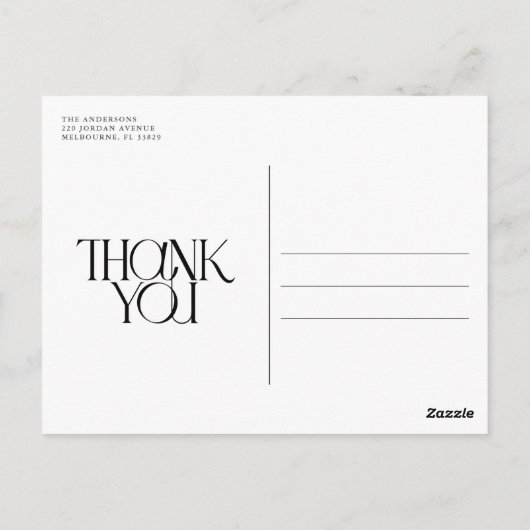 Terracotta boog foto bruiloft dank u Briefkaart (Achterkant)