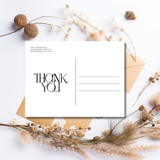 Terracotta boog foto bruiloft dank u Briefkaart