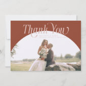 Terracotta Boog Huwelijk Dank u Bedankkaart (Voorkant)