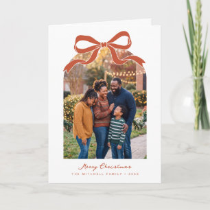 Terracotta Boog Ontwerp Prettig Kerstmis Familie F Feestdagen Kaart