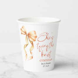 Terracotta Boog Zij Knoopt de Knoop Bruidsfeest Papieren Bekers