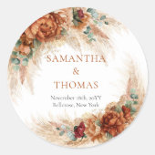 Terracotta bordeaux eucalyptus en pampas Stickers (Voorkant)