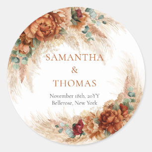 Terracotta bordeaux eucalyptus en pampas Stickers