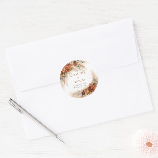 Terracotta bordeaux eucalyptus en pampas Stickers (Envelop)