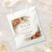 Terracotta bordeaux eucalyptus en pampasgras bedankzakje (Geknipt)