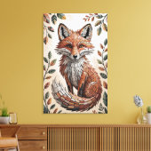 Terracotta Bos Mozaïek Vos Canvas Afdruk (Insitu (Woonkamer))