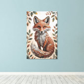 Terracotta Bos Mozaïek Vos Canvas Afdruk (Insitu (Houten vloer))