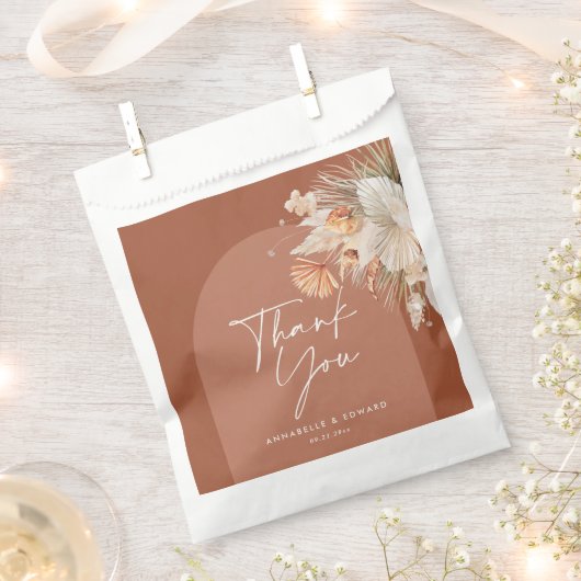 Terracotta botanica moderne pamapgras bedankzakje (Geknipt)