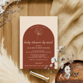 Terracotta Botanical Mail Virtual Baby shower Kaart