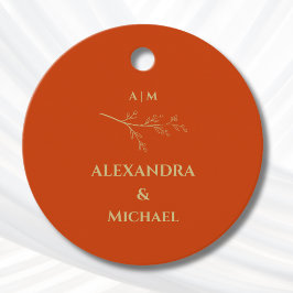 Terracotta Botanical Minimalist Wedding Thank You Bedankjes Labels