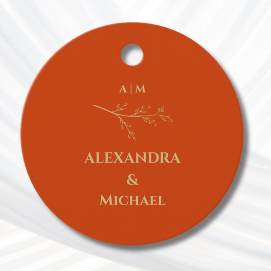 Terracotta Botanical Minimalist Wedding Thank You Bedankjes Labels