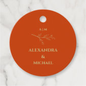 Terracotta Botanical Minimalist Wedding Thank You Bedankjes Labels (Voorkant)