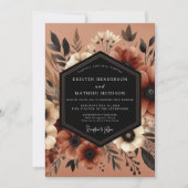 Terracotta Botanical Moody Wedding Kaart (Voorkant)