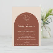 Terracotta Botanical Simple Boho Baby shower Party Kaart (Staand voorkant)