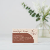 Terracotta Botanical Simple Boho Books voor Baby Informatiekaartje (Staand voorkant)