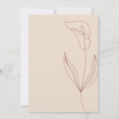 Terracotta Botanical Simple Lily Baby shower Party Kaart (Achterkant)