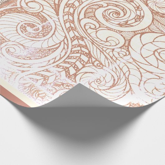 Terracotta Botanical Swirl Cadeaupapier (Hoek)