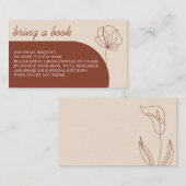 Terracotta Botanical Theme Boho brengt een boek me Informatiekaartje (Voorkant / Achterkant)