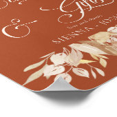 Terracotta Botanical Wedding Cards en Gifts Poster (Hoek)