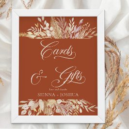 Terracotta Botanical Wedding Cards en Gifts Poster