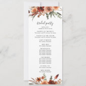 Terracotta Botanical Wedding Ceremony Program Kaart (Achterkant)