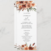 Terracotta Botanical Wedding Ceremony Program Kaart (Voorkant / Achterkant)