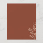 Terracotta Botanical Wedding Day Hair Makeup Time Flyer (Achterkant)