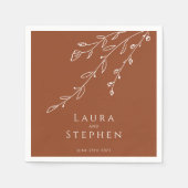 Terracotta Botanical Wedding Napkins Servet (Voorkant)
