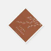 Terracotta Botanical Wedding Napkins Servet (Hoek)