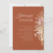 Terracotta Botanical Wedding Rehearsal Dinner Kaart (Voorkant)