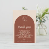 Terracotta Botanisch Eenvoudig Boho Bedankkaart (Staand voorkant)