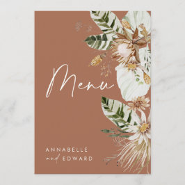 Terracotta botanisch moderne elegante bladermenu menu