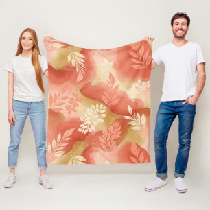 Terracotta Botanisch - Warm Aardse Bloem Fleece Deken