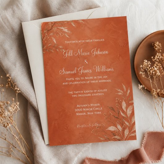 Terracotta Botanisch Warme Boho Kaart