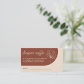 Terracotta Botanische Baby shower Diaper Raffle Informatiekaartje (Staand voorkant)