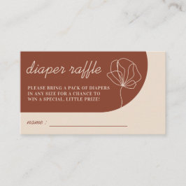 Terracotta Botanische Baby shower Diaper Raffle Informatiekaartje