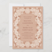 Terracotta botanische bloemen bruiloft uitnodiging (Voorkant)