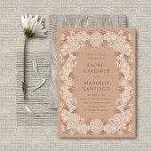 Terracotta botanische bloemen bruiloft uitnodiging