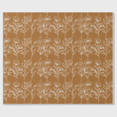 Terracotta Botanische Bloemen Herfst Herfstbruilof Cadeaupapier (Vlak)