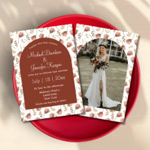 Terracotta botanische boog foto bruiloft