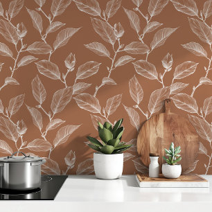 Terracotta Botanische Elegantie Behang