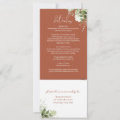 Terracotta Botanische Greenery in één bruiloft Kaart (Achterkant)
